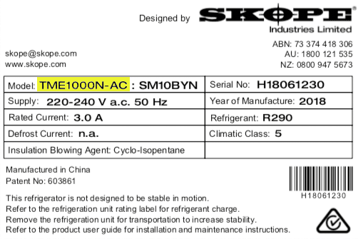 an example of a cabinet identification label